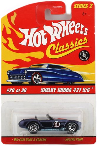 1:64 Hot Wheels Classics - Shelby Cobra 427 S/C (Blue w/Orange Stripes)