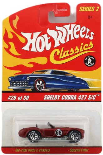 1:64 Hot Wheels Classics - Shelby Cobra 427 S/C (Red w/Gray Stripes)