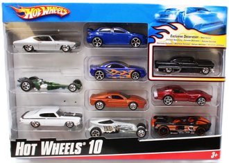 Hot Wheels 10-Pack w/Exclusive Custom '53 Chevy (Black) (Set of 10)