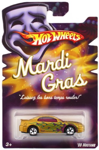 1:64 Mardi Gras - 1999 Mustang (Gold w/Purple Flames)
