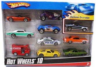 Hot Wheels 10-Pack w/Exclusive Chevy Nova (Blue) (Set of 10)