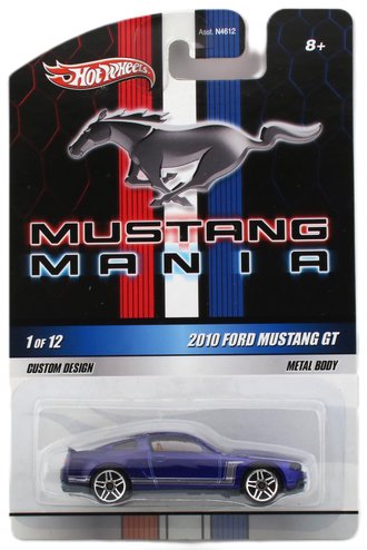 1:64 Mustang Mania - 2010 Ford Mustang GT (Blue w/Gray Stripes)