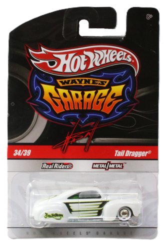 1:64 Hot Wheels - Wayne's Garage - Tail Dragger (White w/Black & Green Stripes) 1:64 Hot Wheels - Wayne's Garage - Tail Dragger (White w/Black & Green Stripes)