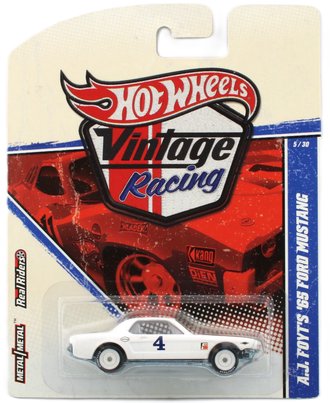 1:64 Vintage Racing - A.J. Foyt's 1965 Ford Mustang (White)
