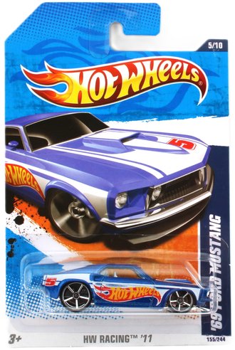 1:64 1969 Ford Mustang (Blue w/White Stripes) 1:64 1969 Ford Mustang (Blue w/White Stripes)