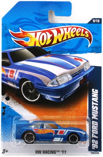 1:64 1992 Ford Mustang (Blue w/White Stripes) 1:64 1992 Ford Mustang (Blue w/White Stripes)