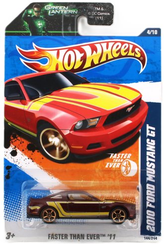 1:64 Faster Than Ever - 2010 Ford Mustang GT (Dark Maroon Metallic w/Yellow Stripes - Green Lantern 1:64 Faster Than Ever - 2010 Ford Mustang GT (Dark Maroon Metallic w/Yellow Stripes - Green Lantern