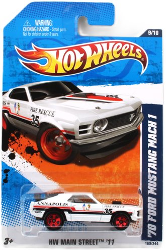 1:64 1970 Ford Mustang Mach I (Annapolis Fire Rescue - White w/Red/Black Stripes) 1:64 1970 Ford Mustang Mach I (Annapolis Fire Rescue - White w/Red/Black Stripes)