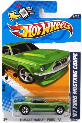 1:64 1967 Ford Mustang Coupe (Lime Green Metallic w/White Stripes) 1:64 1967 Ford Mustang Coupe (Lime Green Metallic w/White Stripes)