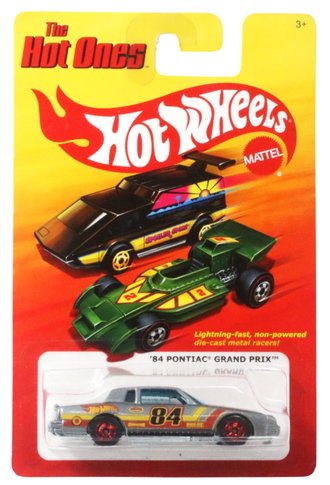 1:64 Hot Wheels - The Hot Ones - 1984 Pontiac Grand Prix #84 (Silver w/Yellow/Red) 1:64 Hot Wheels - The Hot Ones - 1984 Pontiac Grand Prix #84 (Silver w/Yellow/Red)