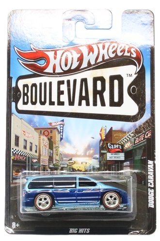 1:64 Boulevard - Big Hits - Dodge Caravan (Blue w/Dark blue Flames)