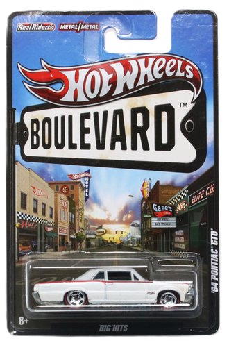 1:64 Boulevard - Big Hits - '64 Pontiac GTO (White/Silver w/Red Stripes)