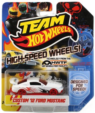 1:64 High Speed Wheels - Custom 2012 Ford Mustang (White/Red)