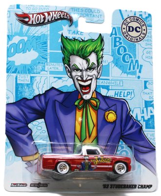 Hot Wheels Premium - DC Comics - '63 Studebaker Champ "Joker" (Red/White)