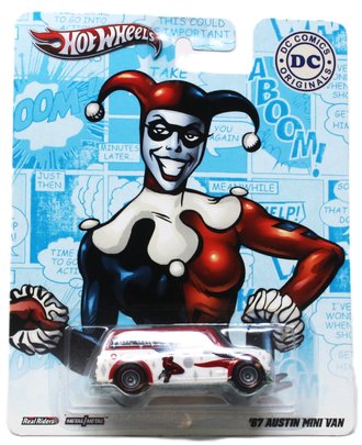 Hot Wheels Premium - DC Comics - '67 Austin Mini Van "Harley Quinn" (Red/White)
