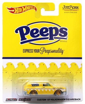 Hot Wheels Premium - JustBorn - Custom '69 Volkswagen Squareback "Peeps" (Yellow/White)