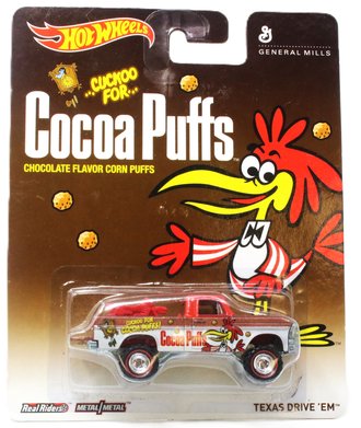 Hot Wheels Premium - General Mills - Texas Drive 'Em "Cocoa Puffs" (Red/Bronze/White)