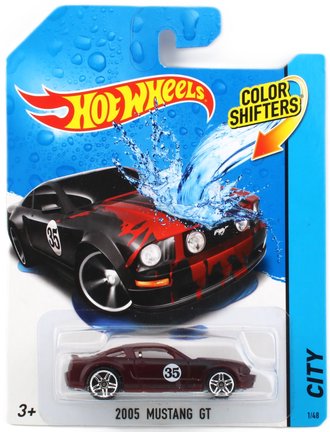 1:64 2005 Mustang GT (Maroon w/Black Stripes)