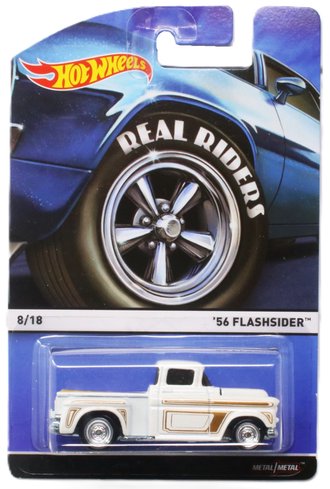 1:64 Hot Wheels - Real Riders - 1956 Flashsider (White w/Gold) 1:64 Hot Wheels - Real Riders - 1956 Flashsider (White w/Gold)