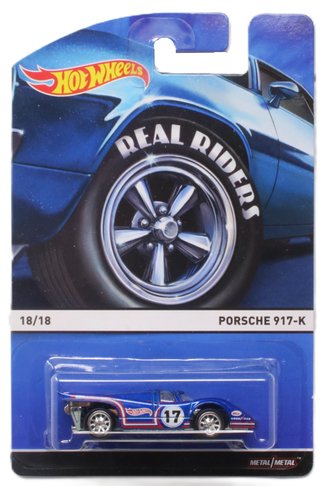 1:64 Hot Wheels - Real Riders - Porsche 917-K #17 (Blue w/Red and White Stripes) ***Creased Corner** 1:64 Hot Wheels - Real Riders - Porsche 917-K #17 (Blue w/Red and White Stripes) ***Creased Corner**