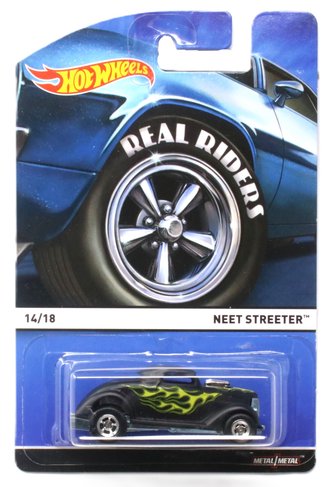1:64 Hot Wheels - Real Riders - Neet Streeter (Black w/Green Flame) 1:64 Hot Wheels - Real Riders - Neet Streeter (Black w/Green Flame)