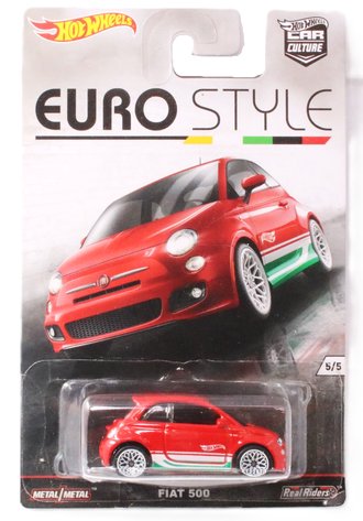 1:64 Hot Wheels - Car Culture - Euro Style - Fiat 500 (Red) ***Creased Bubble***
