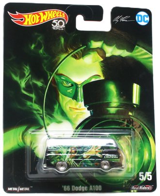 Hot Wheels Premium - DC Comics - '66 Dodge A100 "Green Lantern" (Black) ***Creased***