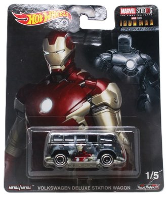 Hot Wheels Premium - Marvel Studios Concept Art - VW Deluxe Station Wagon "Iron Man" ***Creased***