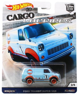 Hot Wheels Premium - Car Culture - Cargo Carriers - Ford Transit Super Van #1 "Gulf" (Blue/Orange)