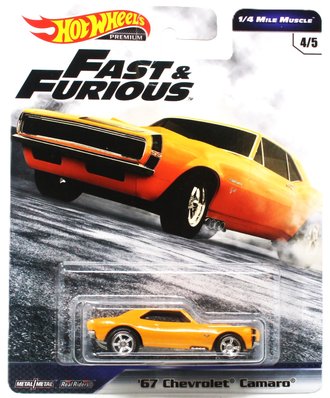 Hot Wheels Premium - Fast & Furious - 1/4 Mile Muscle - '67 Chevrolet Camaro (Orange)
