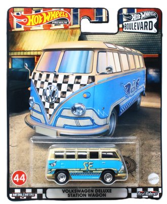 1:64 Hot Wheels - Boulevard - Volkswagen Deluxe Station Wagon "Wheelie Crew" (Beige/Blue)