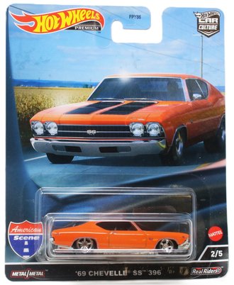 Hot Wheels Premium - Car Culture - American Scene - '69 Chevelle SS396 (Orange) ***Creased Corner***