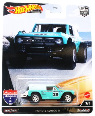 Hot Wheels Premium - Car Culture - American Scene - Ford Bronco #20 (Cyan/White)