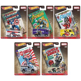 1:64 Hot Wheels 2021 Premium - Pop Culture - Marvel (Set of 5)