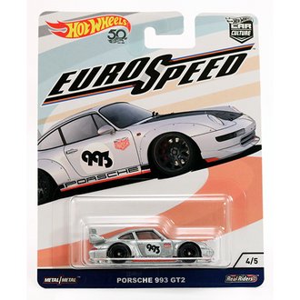 1:64 Euro Speed - Porsche 993 GT2 (Silver) *** Creased Card ***