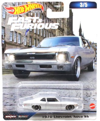 1:64 Fast & Furious - 1970 Chevy Nova SS (Silver w/Black Stripes)