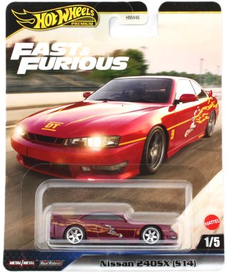 1:64 Fast & Furious - Nissan 240SX (S14) (Burgundy w/Yellow Flames)