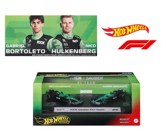 1:64 F1 2-Pack 2025 Racing Premium - Team Kick Sauber N. Hulkenberg #27 & G. Bortoleto #5 1:64 F1 2-Pack 2025 Racing Premium - Team Kick Sauber N. Hulkenberg #27 & G. Bortoleto #5
