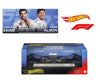1:64 F1 2-Pack 2025 Racing Premium - Team Atlassian Williams Racing C. Sainz #55 & A. Albon #23 1:64 F1 2-Pack 2025 Racing Premium - Team Atlassian Williams Racing C. Sainz #55 & A. Albon #23