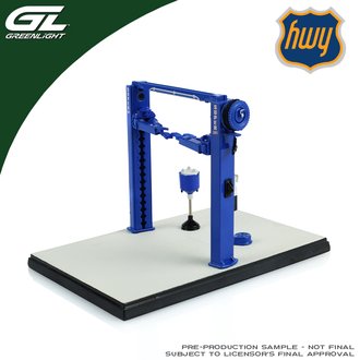 1:43 Two Post Lift - Blue 1:43 Two Post Lift - Blue