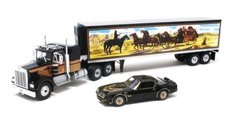 1:43 1977 Kenworth W900A w/Reefer Trailer "Bandit Trucking" & 1977 Pontiac Firebird Trans Am