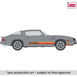 1:64 1979 Chevrolet Camaro Z28 (Silver w/Orange Stripes)
