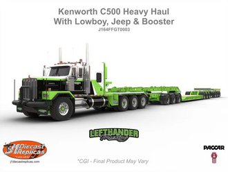 1:64 Kenworth C500 w/3x3x3 Heavy Lowboy "Lefthander Trucking" 1:64 Kenworth C500 w/3x3x3 Heavy Lowboy "Lefthander Trucking"