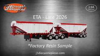 1:64 B-Train Grain Trailers (White w/Red Frame) 1:64 B-Train Grain Trailers (White w/Red Frame)