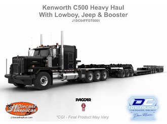 1:64 Kenworth C500 w/3x3x3 Heavy Lowboy (Black) 1:64 Kenworth C500 w/3x3x3 Heavy Lowboy (Black)