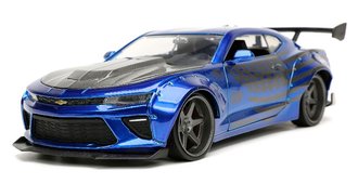 1:24 Big Time Muscle - 2016 Chevrolet Camaro SS (Blue w/Gray Faded American Flag)