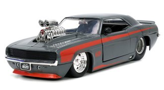 1:24 Big Time Muscle - 1969 Chevrolet Camaro (Gray w/Red Orange Stripe)