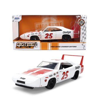 1:24 Big Time Muscle - 1969 Dodge Charger Daytona (White/Red)