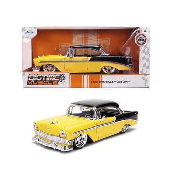 1:24 Big Time Muscle - 1956 Chevy Bel Air (Yellow/Black)