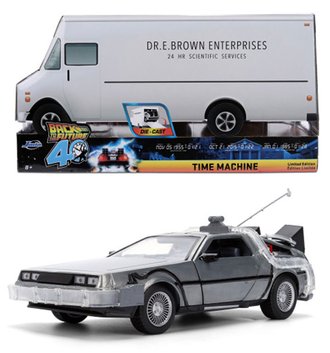 1:24 Hollywood Rides - Back To The Future 40th Anniversary - Time Machine w/Dr. E.Brown Truck